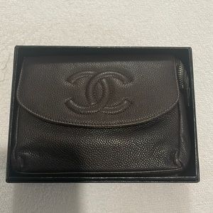 Brown Chanel wallet/clutch
